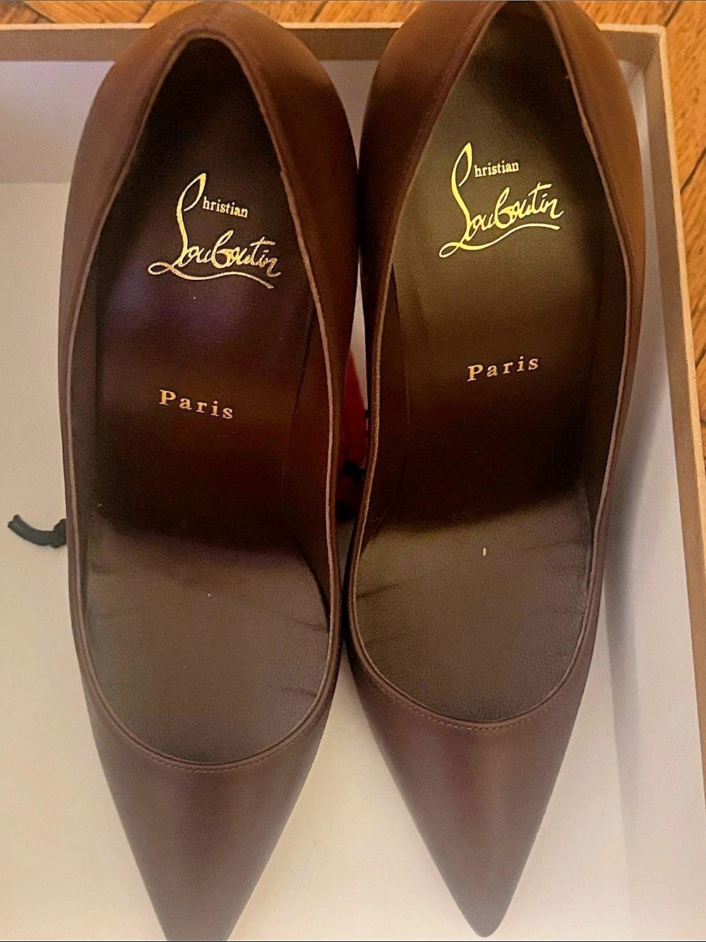 Christian Louboutin Kate 100 Pointed-Toe Heels in Brown EU 39.5
